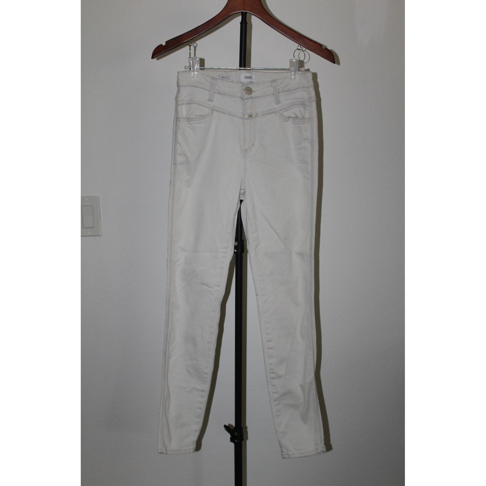 Closed Skinny Pusher Jeans Off White Candiani Italian Denim High Rise Size 26